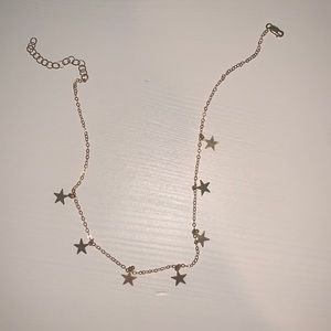 14 k plated gold star choker